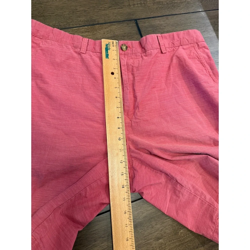 Tommy Hilfiger Mens Red Slub Textured Chino Shorts Size 40 Classic Summer Preppy
